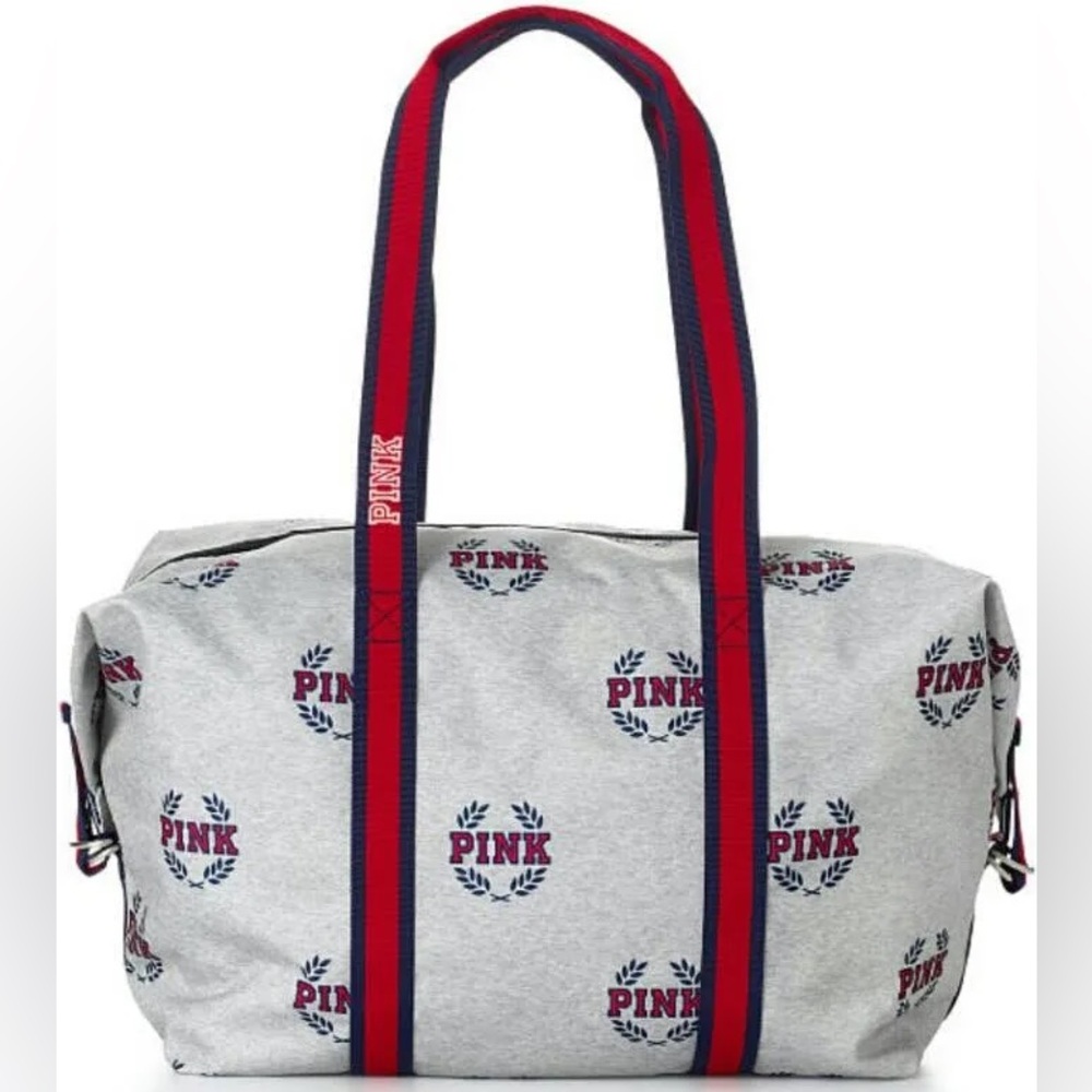 PINK Victoria's Secret Gray and Red Tote Bag